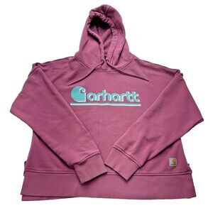 Carhartt Women's M Tencel Fiber Series Loose Fit Hoodie Sweatshirt Mauve Pink